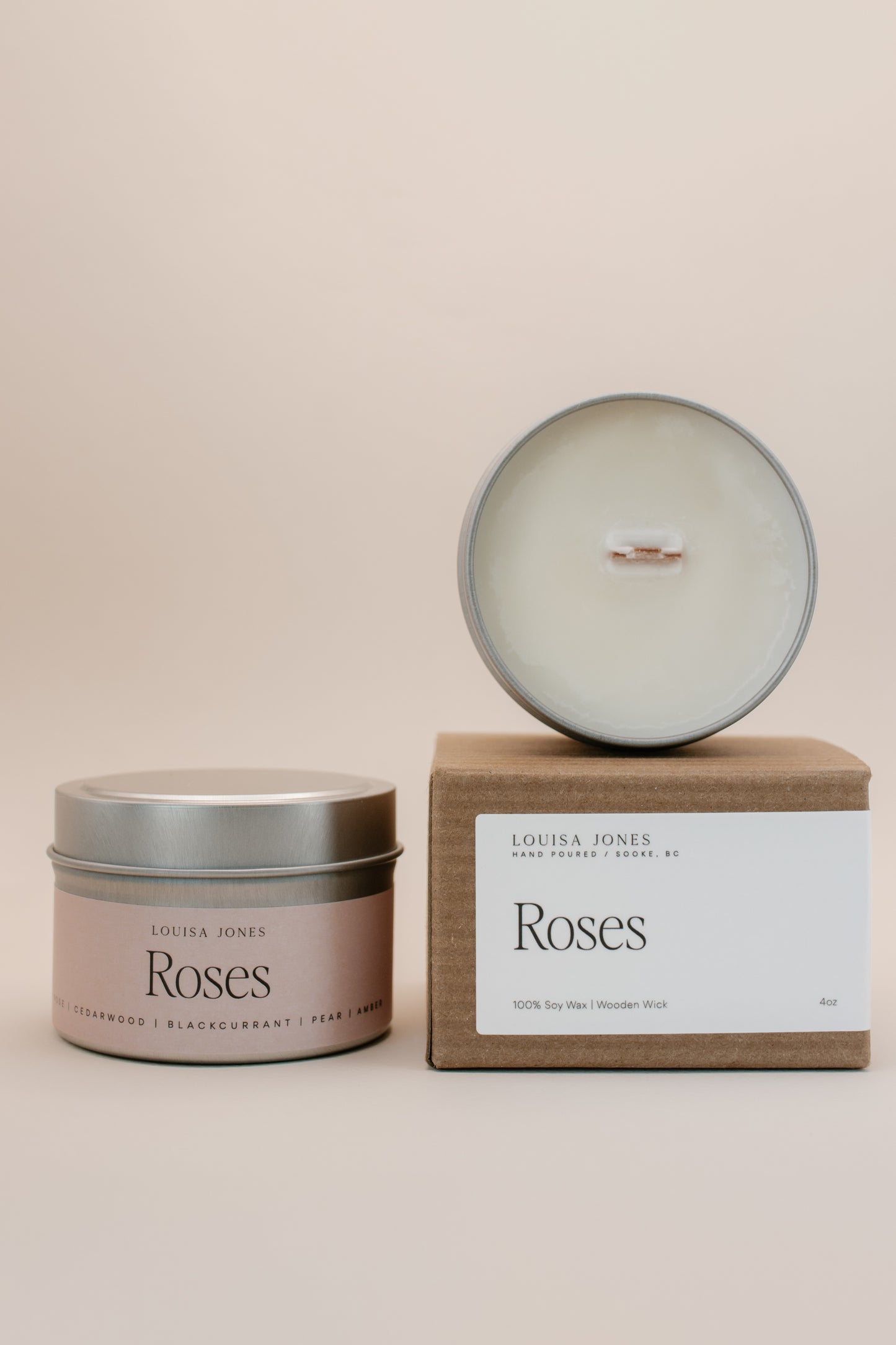 Roses candle travel tin - LouisaJonesco