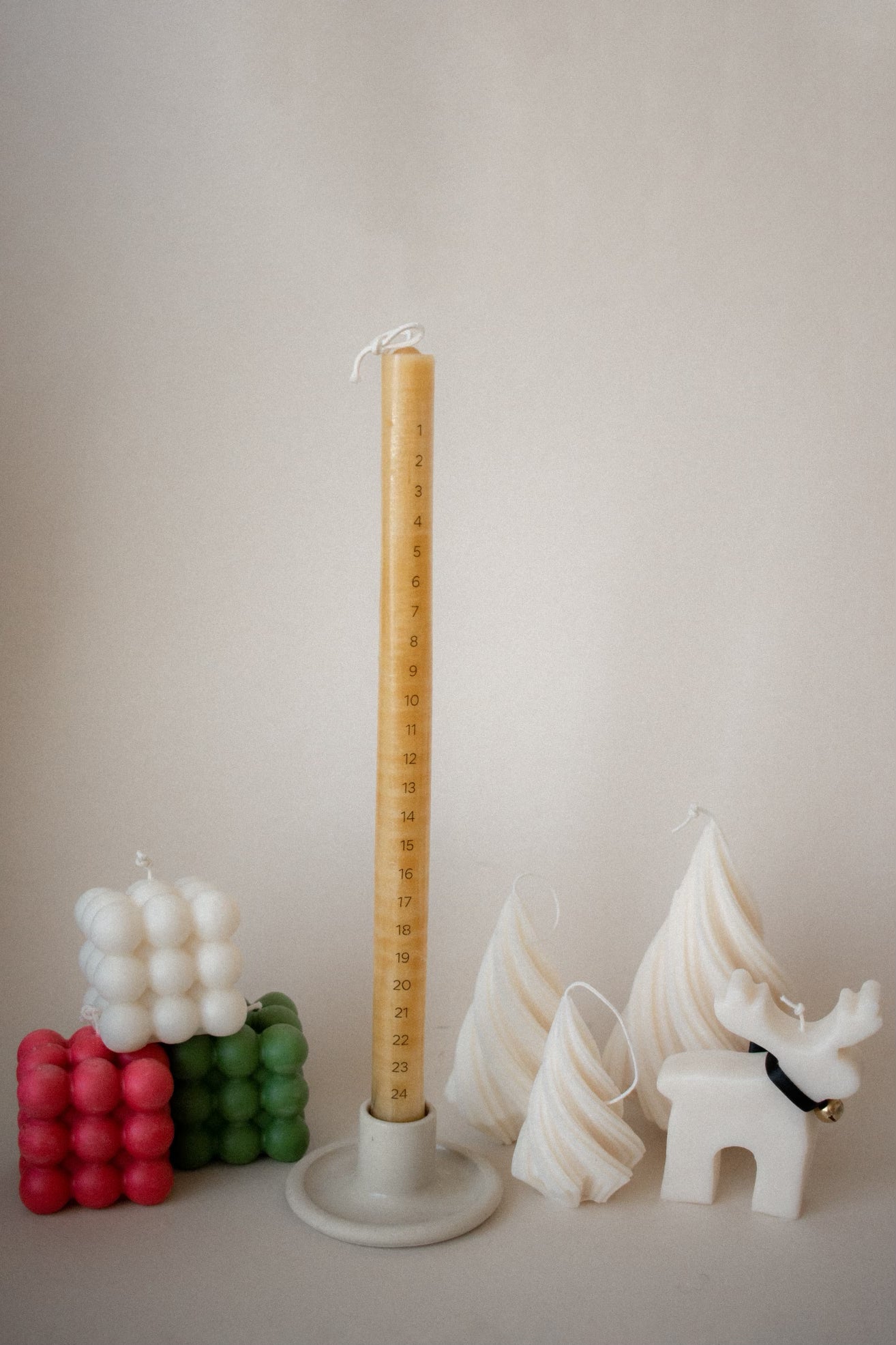 Advent Beeswax Candle - LouisaJonesco