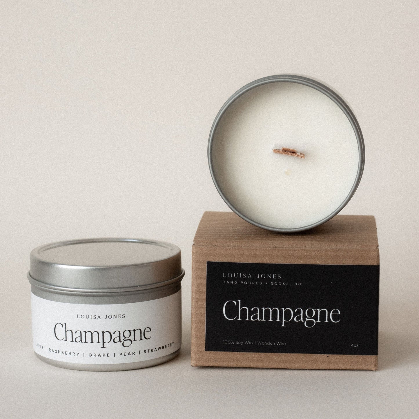 Champagne candle travel tin - LouisaJonesco
