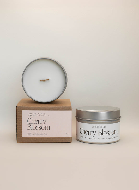 Cherry Blossom Candle Travel Tin