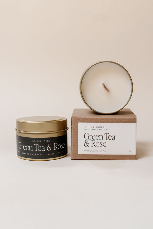 NEW - Green Tea + Rose - Ritual Candle Travel Tin