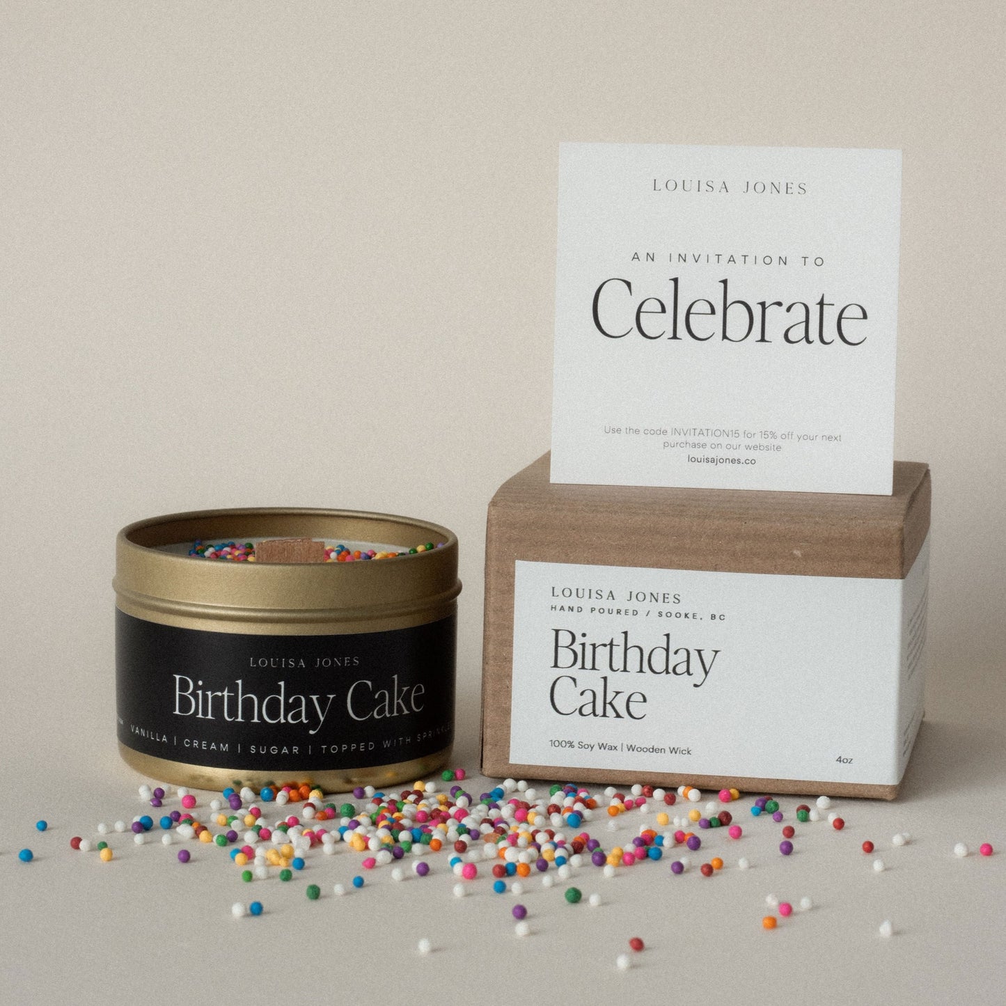 Birthday Cake candle travel tin - LouisaJonesco