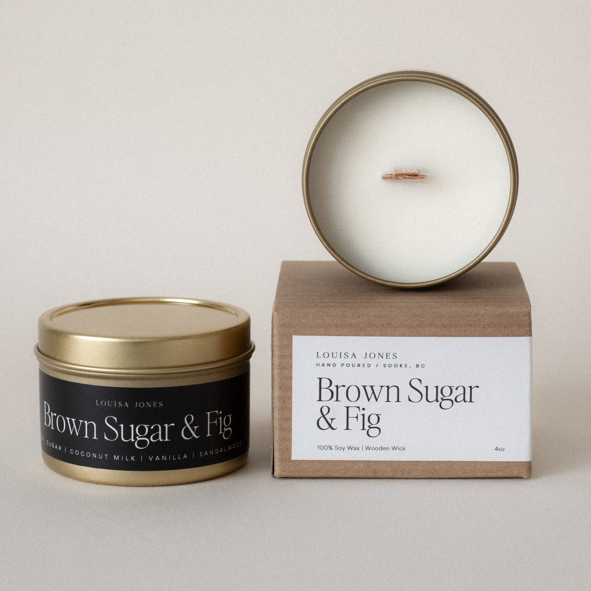 Brown Sugar and Fig candle travel tin - LouisaJonesco