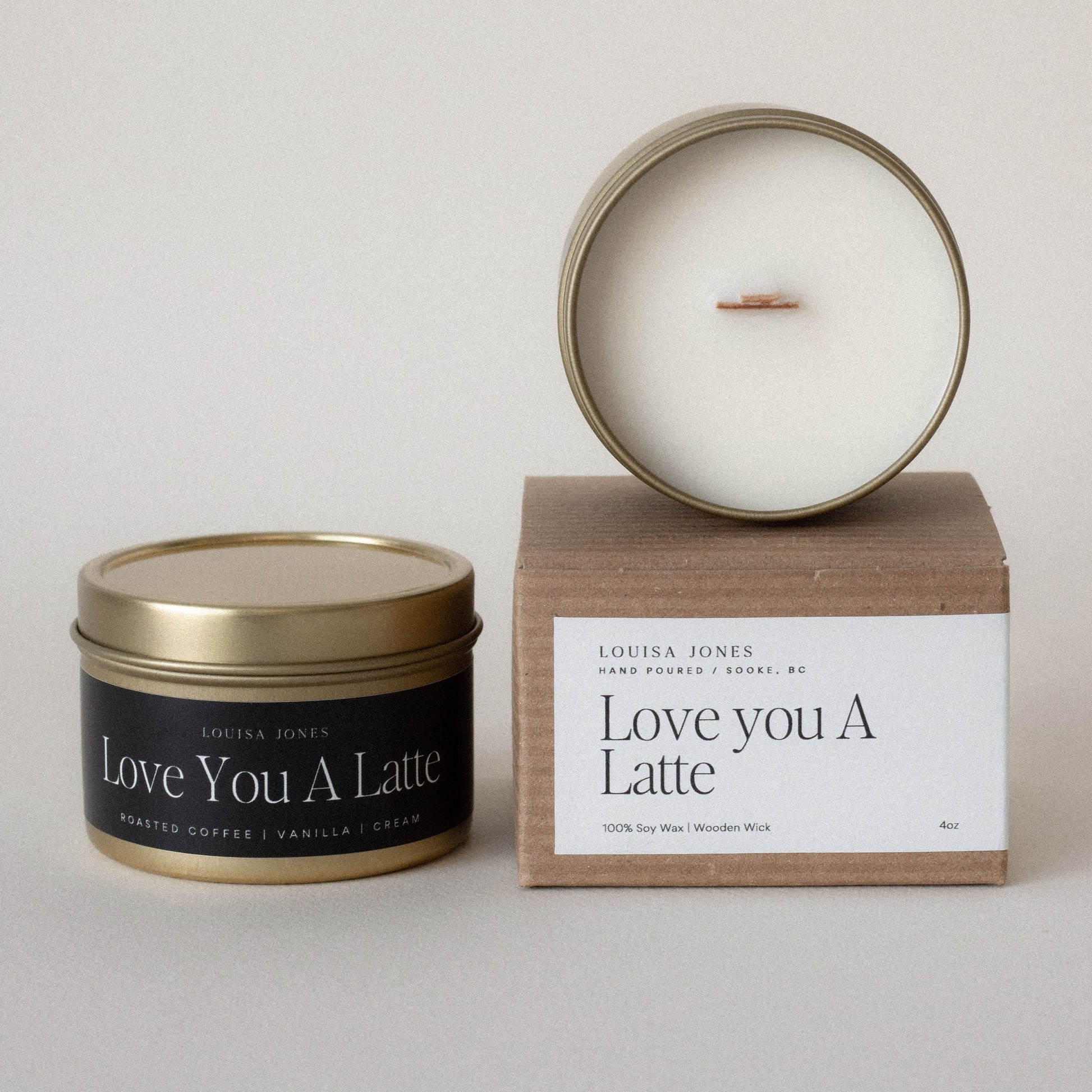 Love You a Latte candle travel tin - LouisaJonesco