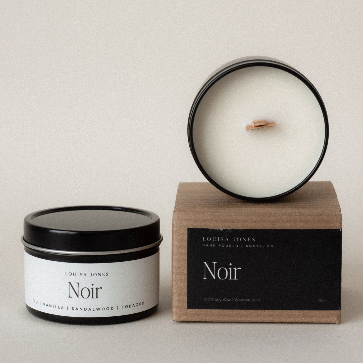 Noir Candle travel tin - LouisaJonesco